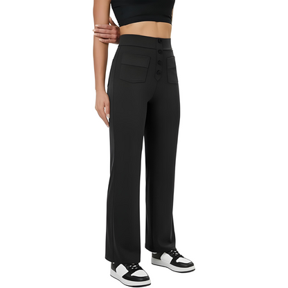 High Waist Button Pants by Malero