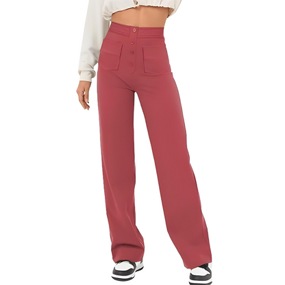 High Waist Button Pants by Malero