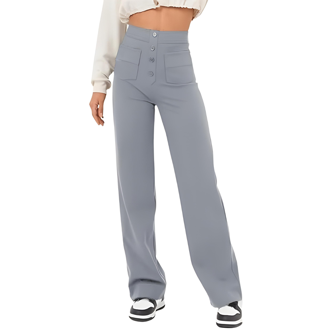 High Waist Button Pants by Malero